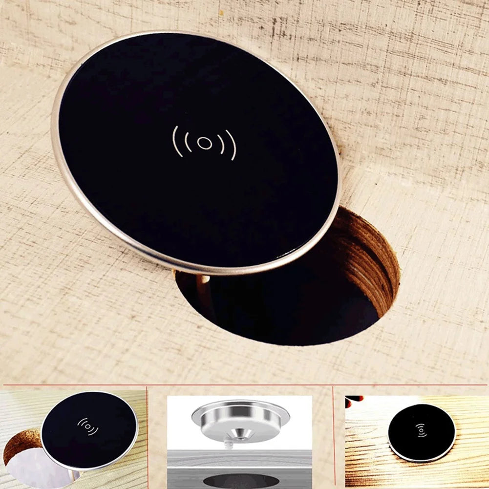 ABUOBuilt in Desktop Wireless Charger Desktop Furniture Embedded Fast Wireless Charger Charging for Smartphone