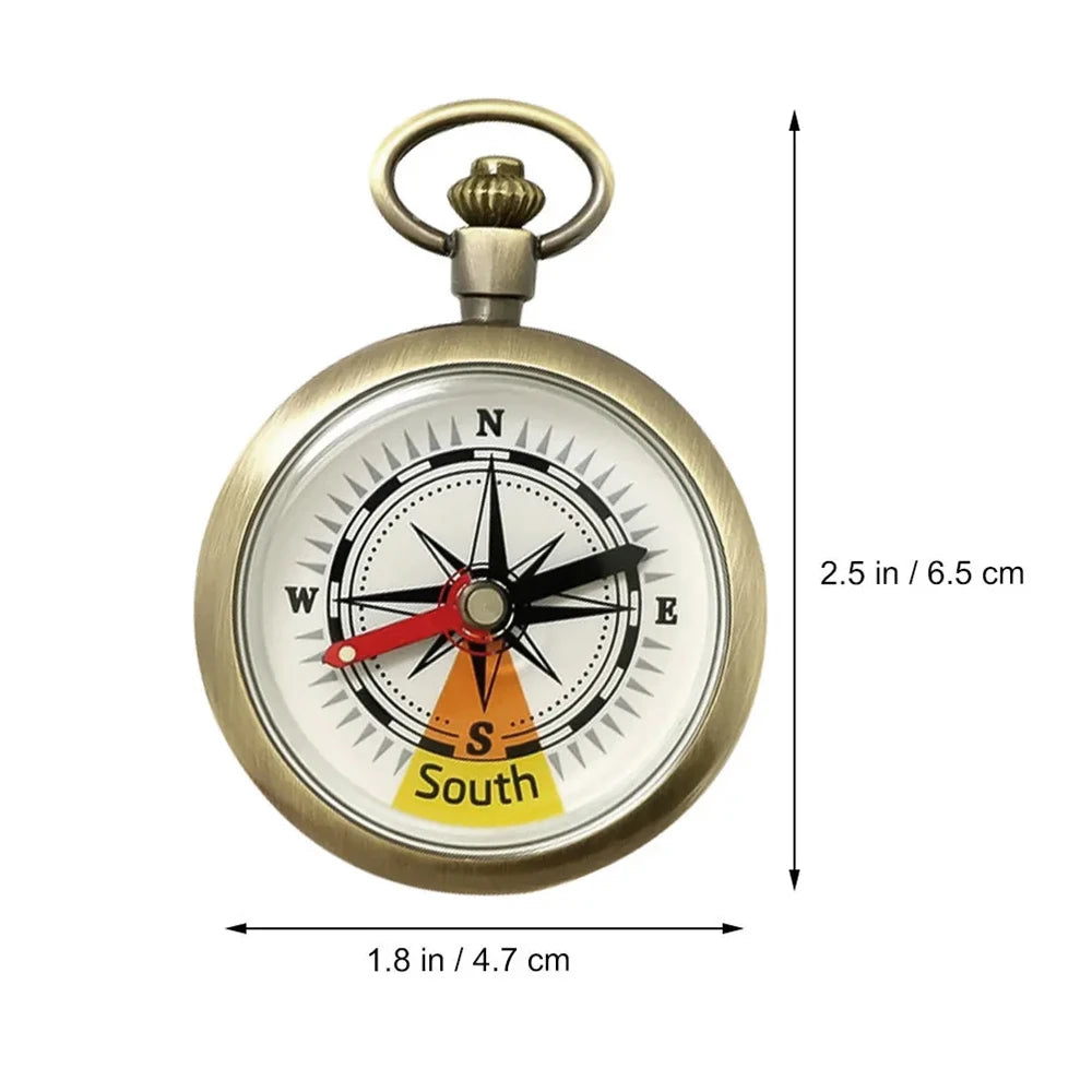 Outdoor Compass Camping Hiking Portable Pocket Brass Gold Color Zinc Alloy Material Compass for Travel