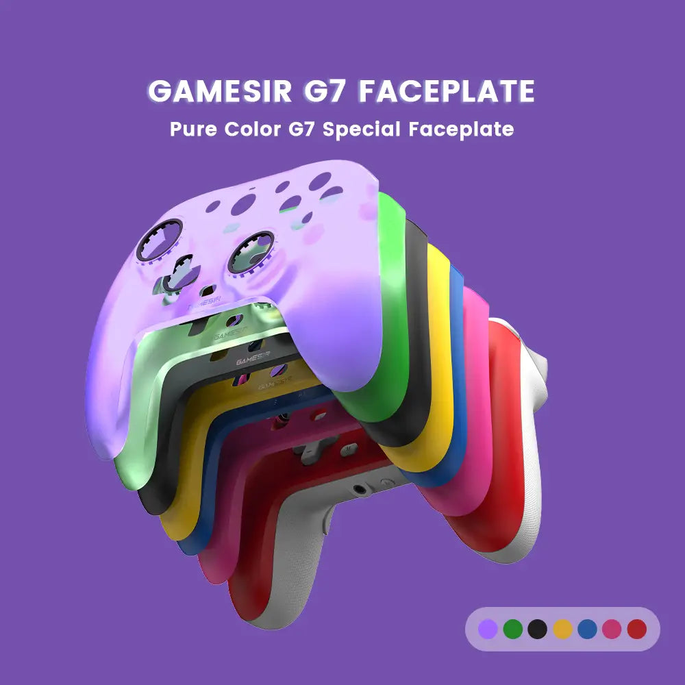 Eine kräftige, regenbogenfarbene Frontplatte für den Gamesir G7 Pro Gaming-Controller, kompatibel mit Xbox Series, einschließlich Anti-Reibungsringen.