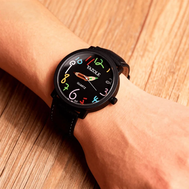 Women Watches Fashion Casual Big Number Analog Watches for Woman Leather Band Ladies Quartz Wristwatches Relógio Feminino