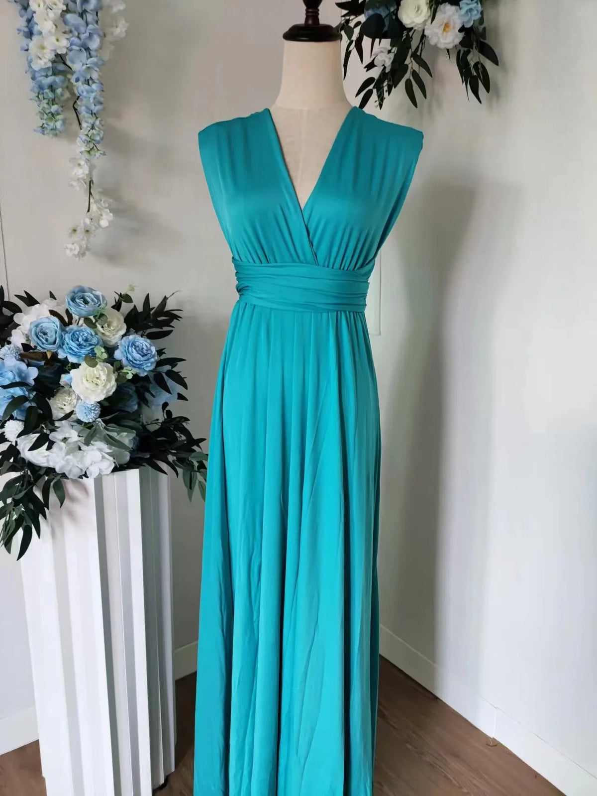 Bridesmaid Dress, Olive Green Maxi Bridesmaid Dress, Bridal Party Convertible Dress, Multiway Infinity Dress, Custom Dress