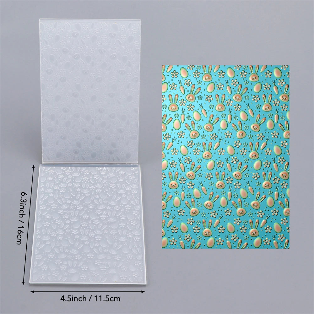 Easter 3D Embossing Folder Birthday Celebrate Valentine's Day Card Background for DIY Adding Textured To Paper Craft Card Making