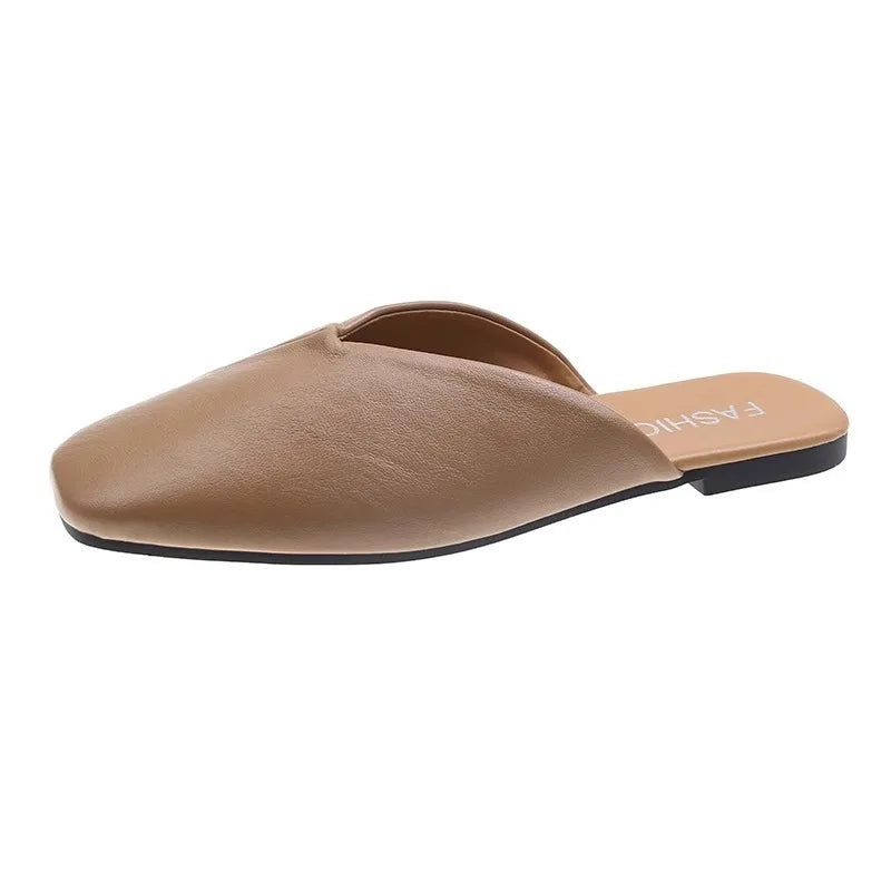 Sandals Female Slippers Women Fashion Flat Casual Mules Square Toe Sandals Women Flat Outdoor Walking Slides Zapatillas