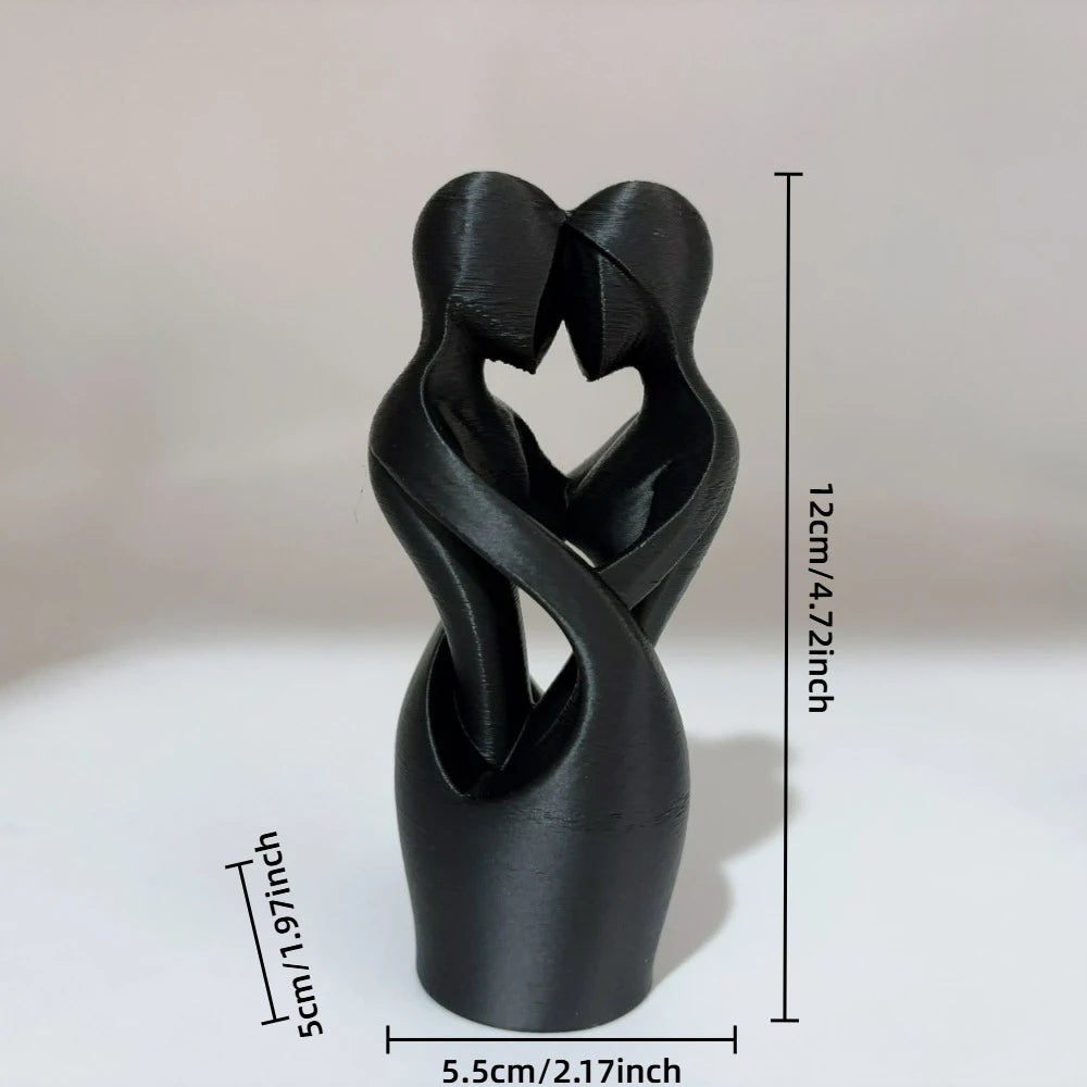 Sculptures of Intertwined Lovers, Modern Minimalist Sculptures of Lovers Embracing Each Other, Valentine's Day Home Decorations