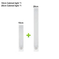 A set of sleek white usb rechargeable led cabinet lights with circular mounting bases shown from the front