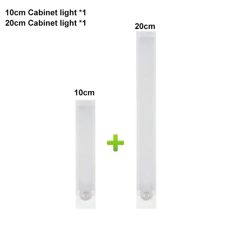 A set of sleek white usb rechargeable led cabinet lights with circular mounting bases shown from the front