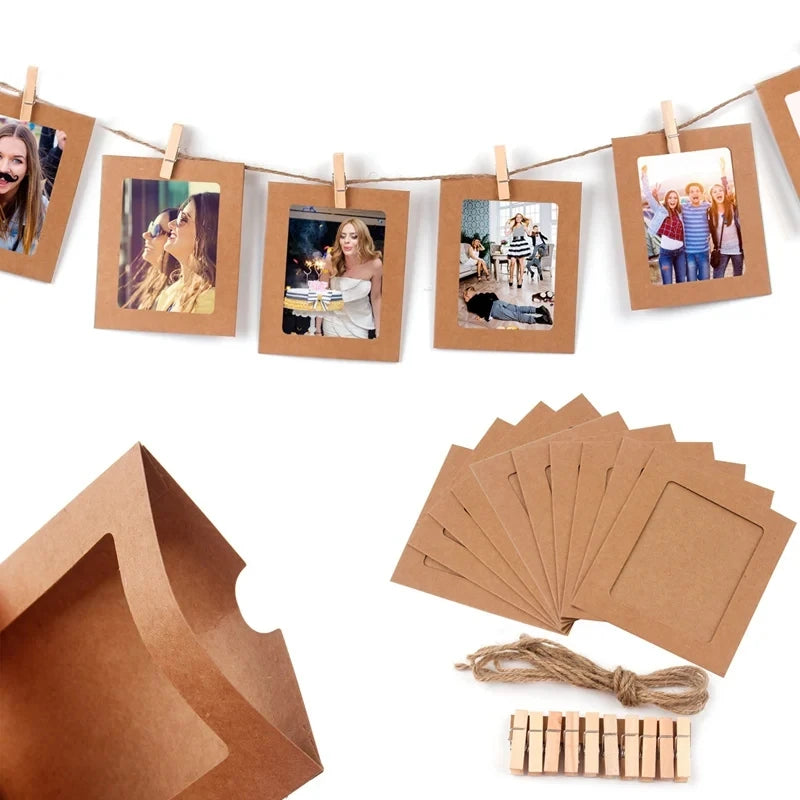Photo Frame Clip Photo Wall Happy Birthday Banner Wedding Anniversary Decor 1st Birthday Picture Frame Garland