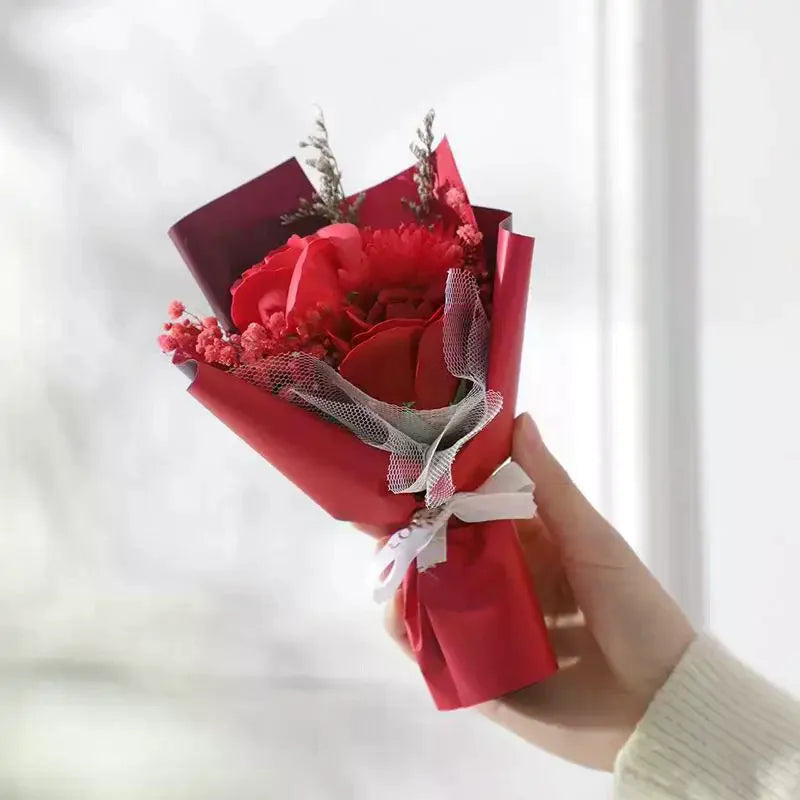 Valentine's Day Gift Decoration Rose Artificial Flowers Bouquet Fake Flower For Girlfriend Gift Mother's Day Decor Flower