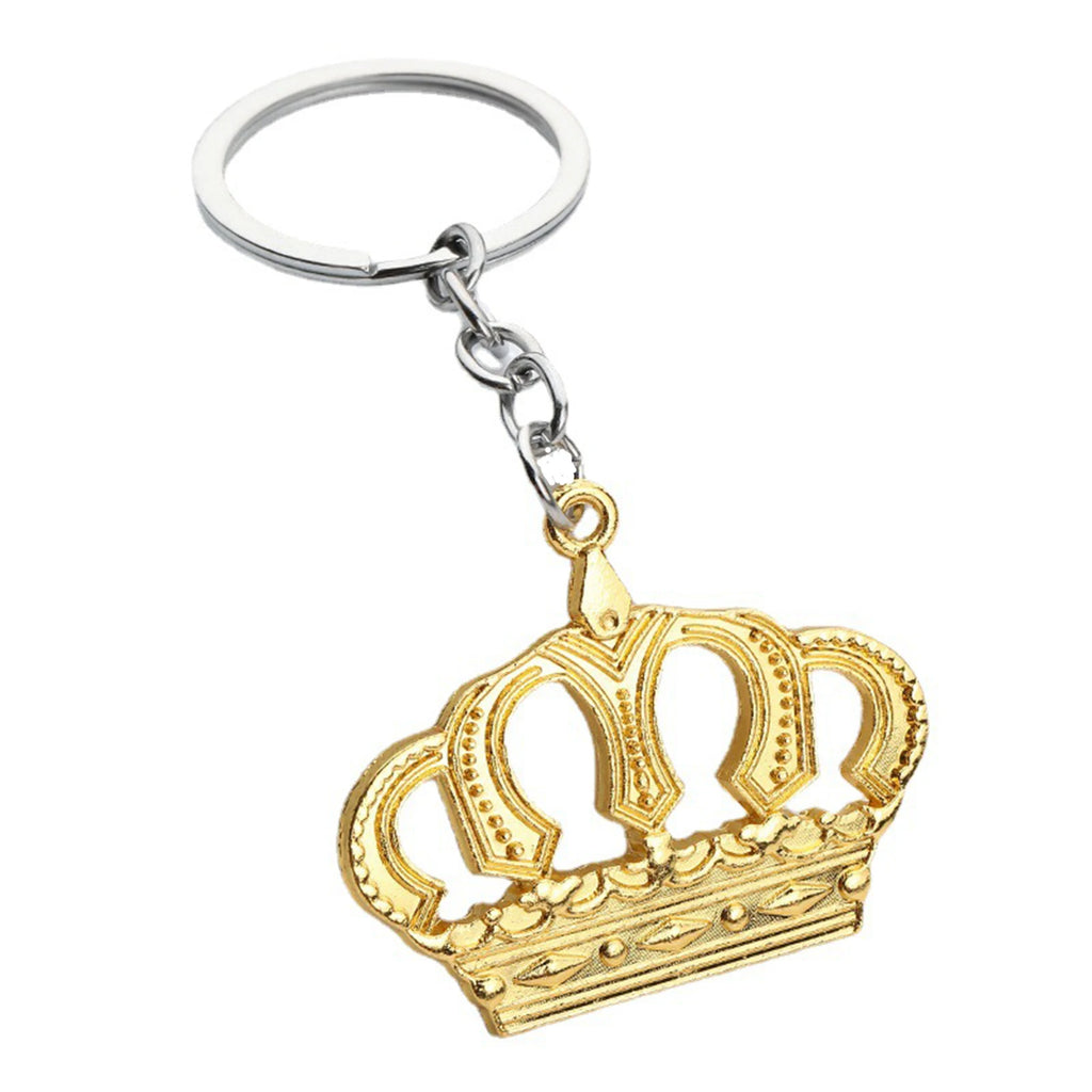 Car Keychain with Metal Crown Pattern Keychain Pendant Mini Crown Model Keychain Personalized and Creative Keychain