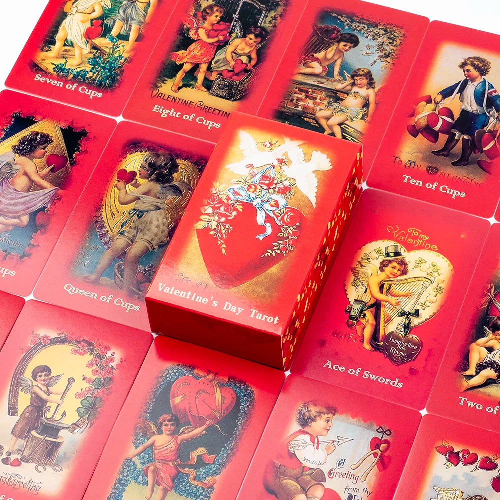 Valentine's Day 79-Card Tarot Deck Magic Arts Love Oracle Cards for Group Games Tabletop Size 10.3*6cm