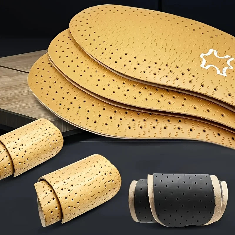 Upgrade Leather Comfortable and Durable Good foot feeling Insoles Soft Shock absorbing for Men and Women,Casual Footwear