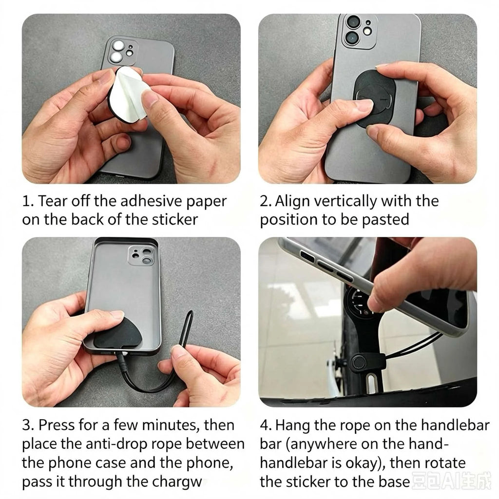 Cycling Phone Navigation Bike Computer Mount Backplate Adapter Anti-drop Lanyard Smartphone Bracket Accessories