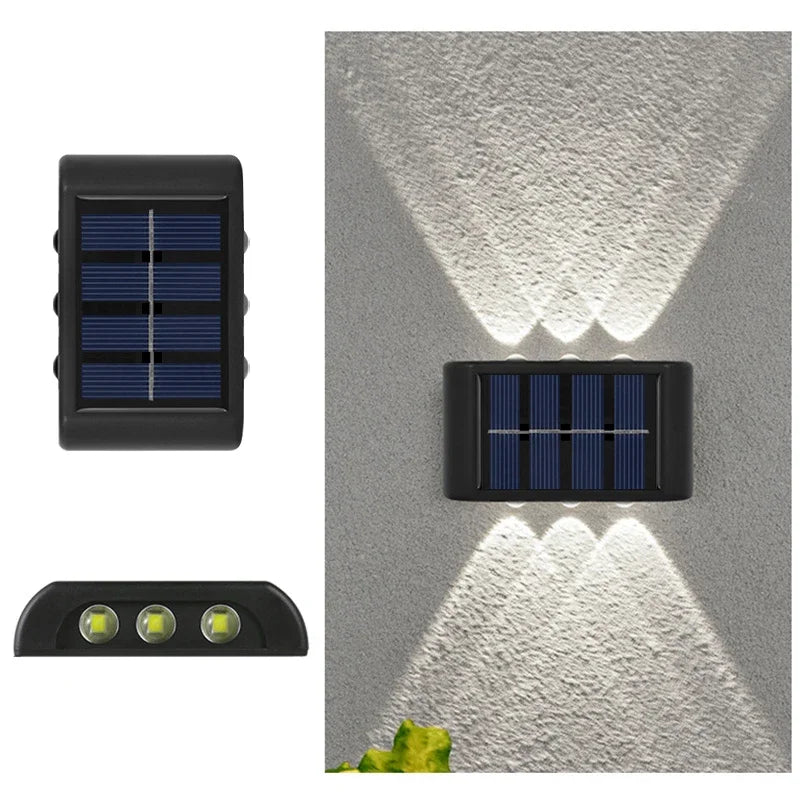 Solar LED Light, Outdoor Waterproof Wall Lamp, Dusk to Dawn Fence Lighting for Garden Courtyard Porch Walkway Camping Decor