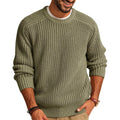 2026 Men Pullovers Sweaters Knitted Tops Casual Loose Round Neck Full Sleeve Regular Solid Knit Sweater Top Splice Autumn Winter