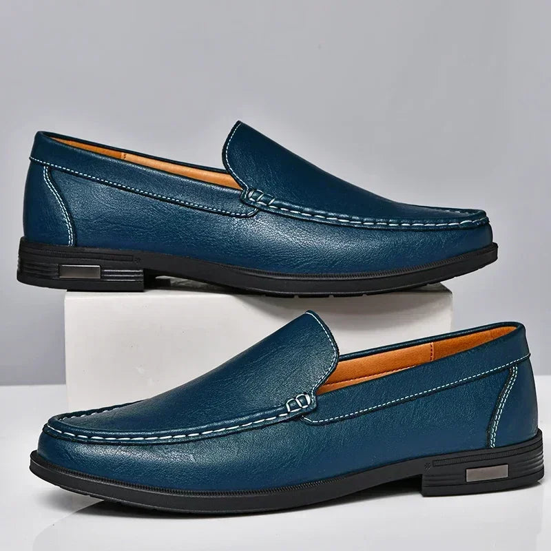 Men Dress Shoes Breath Driving Lazy Loafers Moccasins Genuine Leather Footwear Slip on Office Man Formal Wedding Party