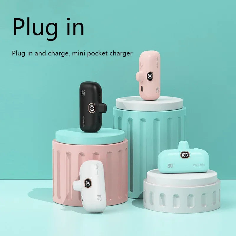 VIVO 30000mAh Mini Portable Power Bank Capsule Mobile Power Supply Emergency External Battery Fast Charger For Type-c iPhone