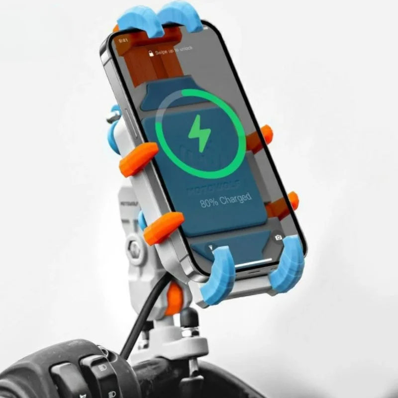 Motorcycle Wireless Charging Phone Holder Cradle Moto Support Cellphone Suporte Celular Motos Handlebar Mount biker Accessories