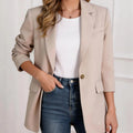 Women's Casual Drapey Blazer Jacket Slimming High-Rise Commute Elegant Style Small Tailored Coat