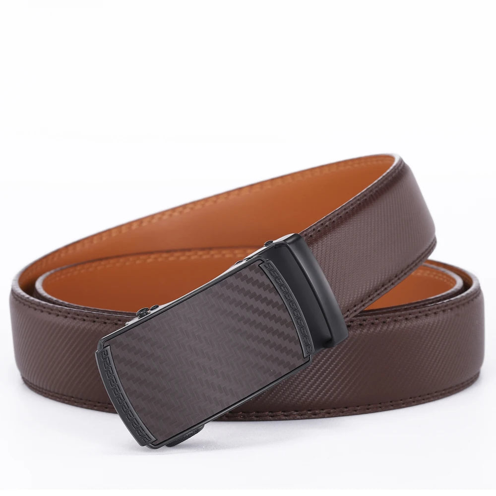 Men Leather Belt Alloy Automatic Buckle Male Belt Man Fashion Belts Genuine Leather Luxury Belts for Men Business Designer Blue