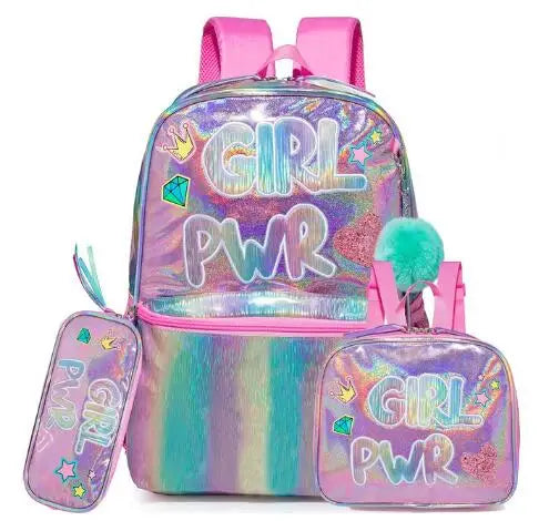 Kids schoolbag 16 Inch School bag set 3 pcs Lunch Bag Pen Bag for girls School Backpack for girls Preschool Girl's Backpack Set