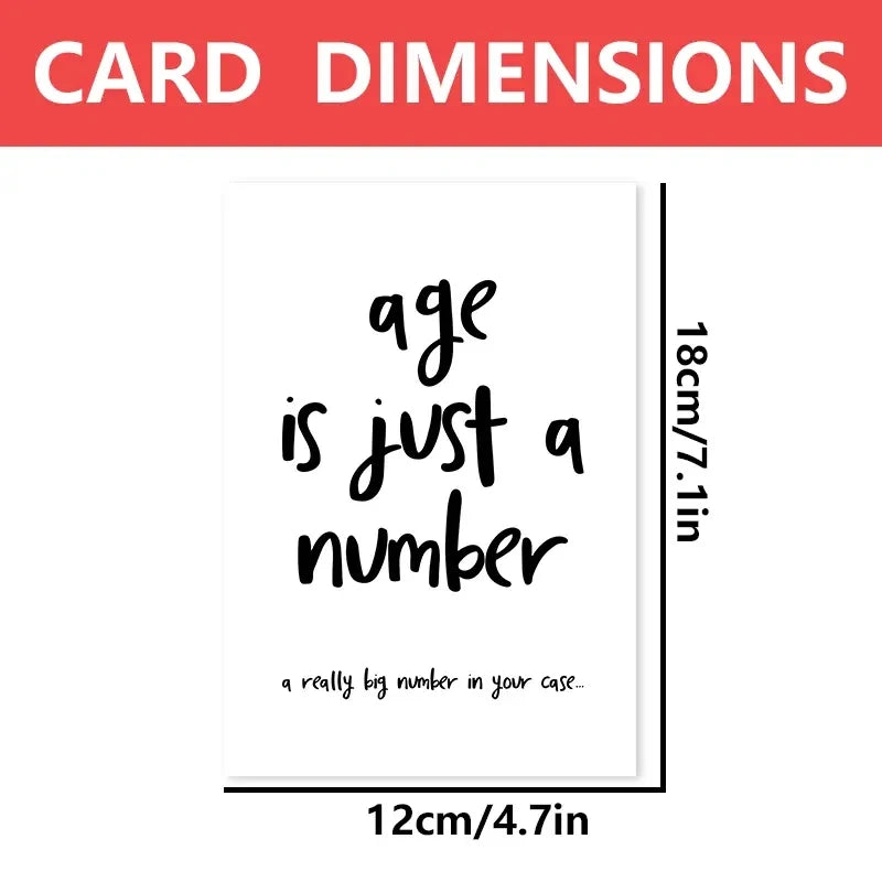 1 Funny 'Age Is Just a Number' Birthday Card. Creative Greeting Cards, Perfect Gifts for Family, Friends and Colleagues.