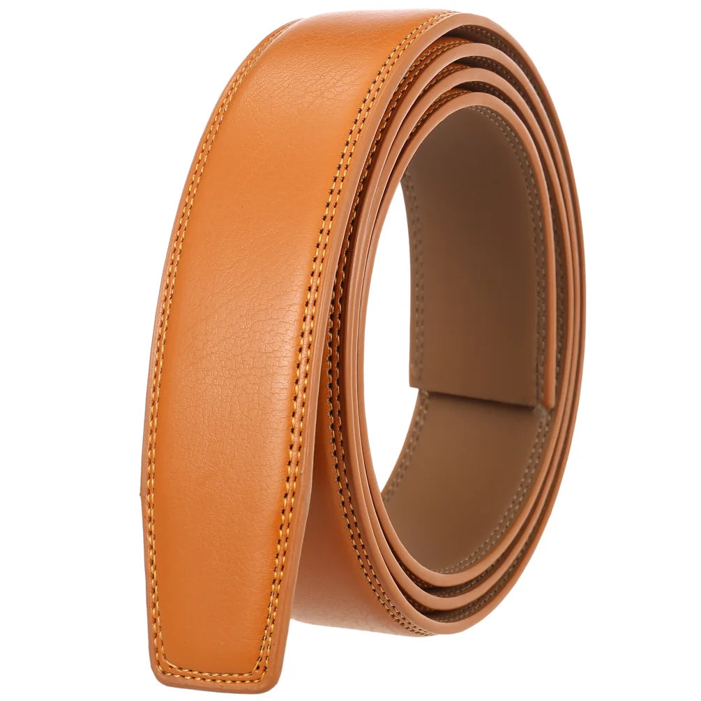 New Luxury Brand Belts for Men High Quality Male Strap Genuine Leather Waistband Ceinture Homme,No Buckle 3.5cm