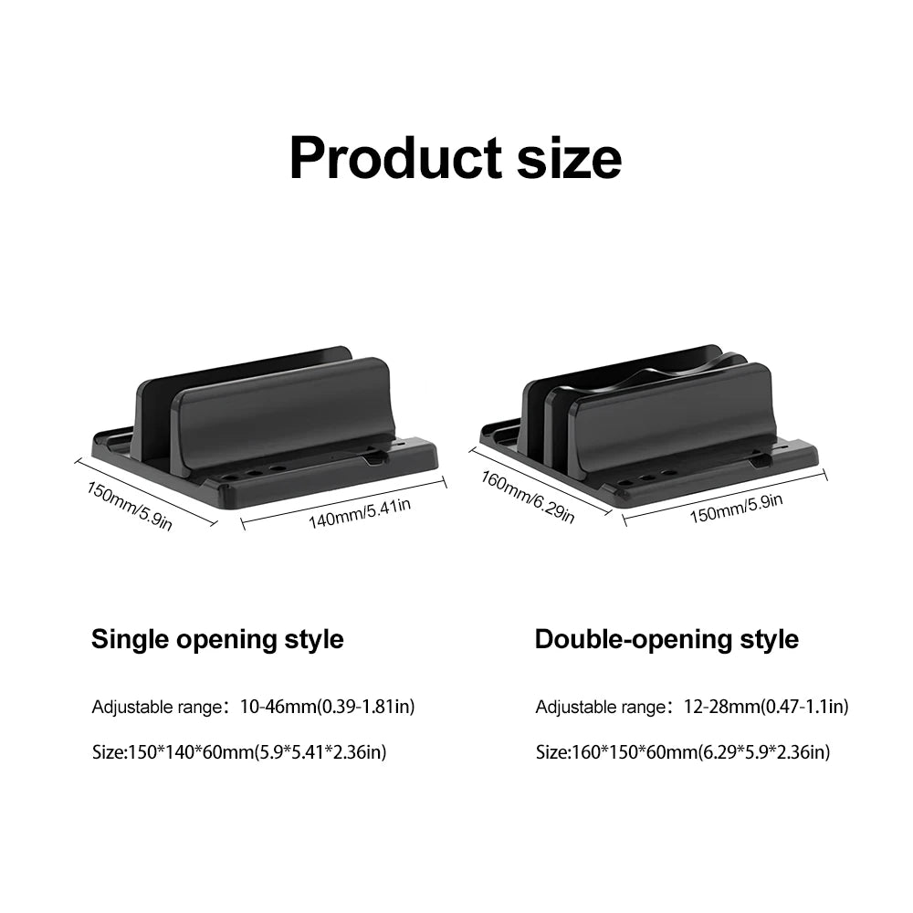 Adjustable Vertical Laptop Stand Width Laptop Holder Space Saving Desktop Organizer for Office Home Computer Storage Accessories