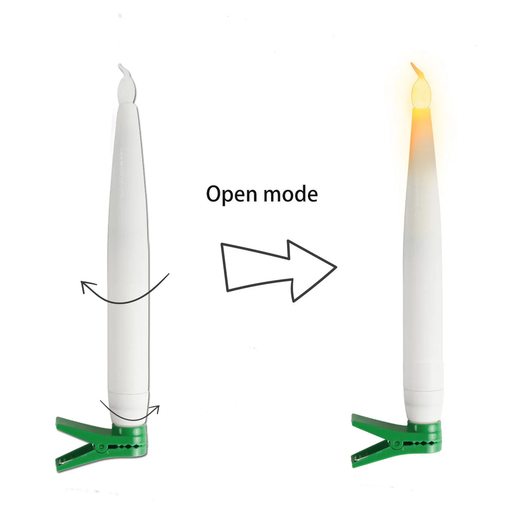 Clip-on Electric Candle Stick Light,Warm White Tea Lights, Wedding Party Atmosphere Lamp, DIY Christmas Tree Lighting Decors, 6x