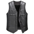 Faux Leather Waistcoat Men Motorcycle Vest Coat Warm Autumn Winter Single Breasted V-neck Sleeveless Jacket