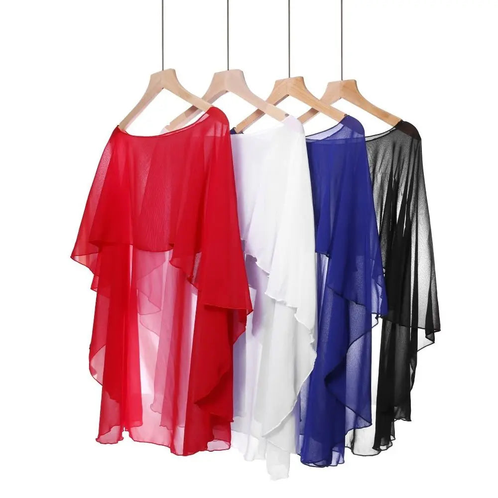 New Fashion Soft Wedding Capes Long Solid Color Chiffon Shrug Sunscreen Wraps Womens Ladies