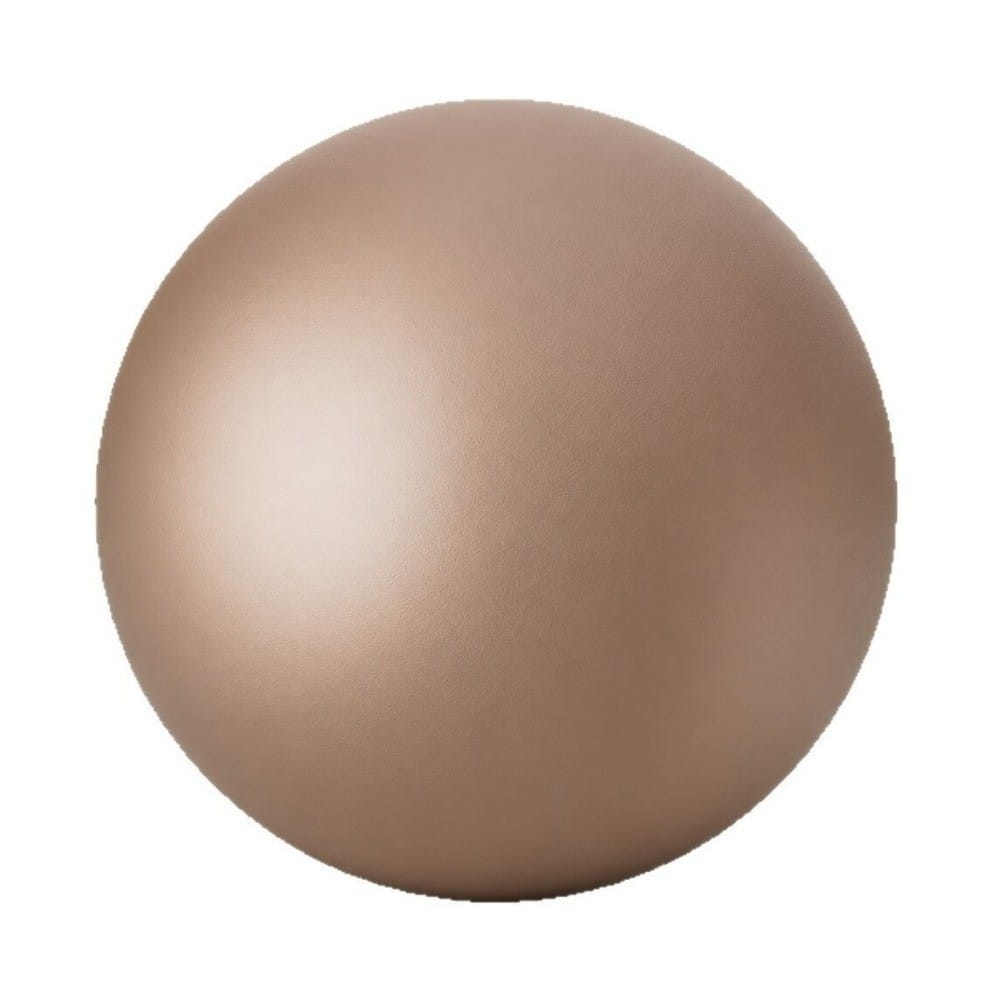 Un balón de yoga Pilates de 22 cm color beige, de acabado mate suave, antiestallidos, diseñado para el entrenamiento del core y el acondicionamiento físico.