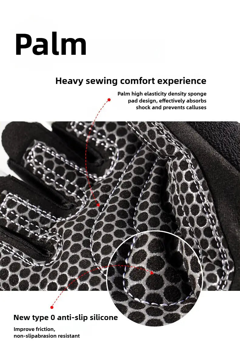 Black weightlifting glove with wrist wrap featuring a high elasticity density sponge pad on the palm and anti-slip silicone fingertips for enhanced grip.