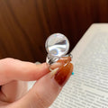 925 Sterling Silver Rings for Women Couple Minimalist Handmade Big Ball Ring Fine Jewelry Birthday Gift Prevent Allergy