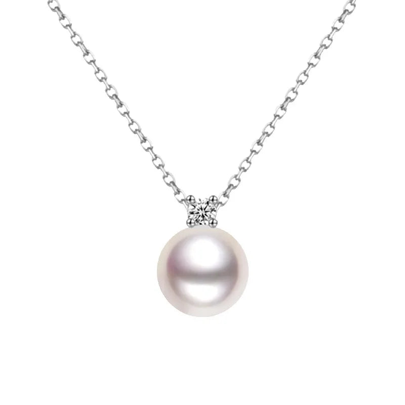 Elegant New Pearl Bead Necklace for Women - Minimalist Round Single Pendant  Sweater Chain Versatile High-End Fashion Jewelry