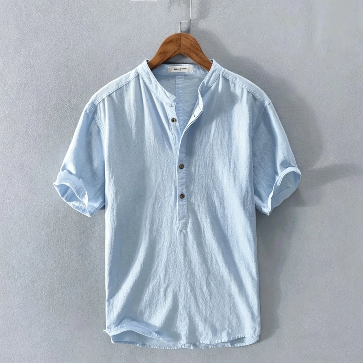 Men's Short Sleeve T-shirt Cotton and Linen Casual Men T-shirts Solid Color Summer Shirt Male Cozy Breathable