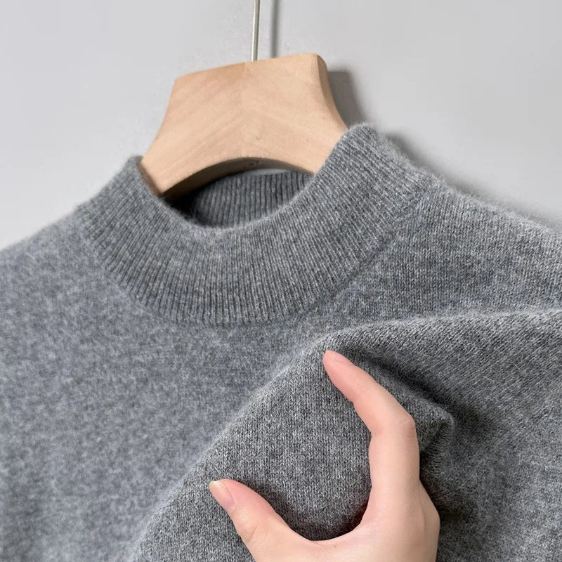 High End Men's Knitwear Sweaters Quality Pullovers Casual Retro Warm Winter V-neck Bottom Wear Sweater for Business Man Clothing