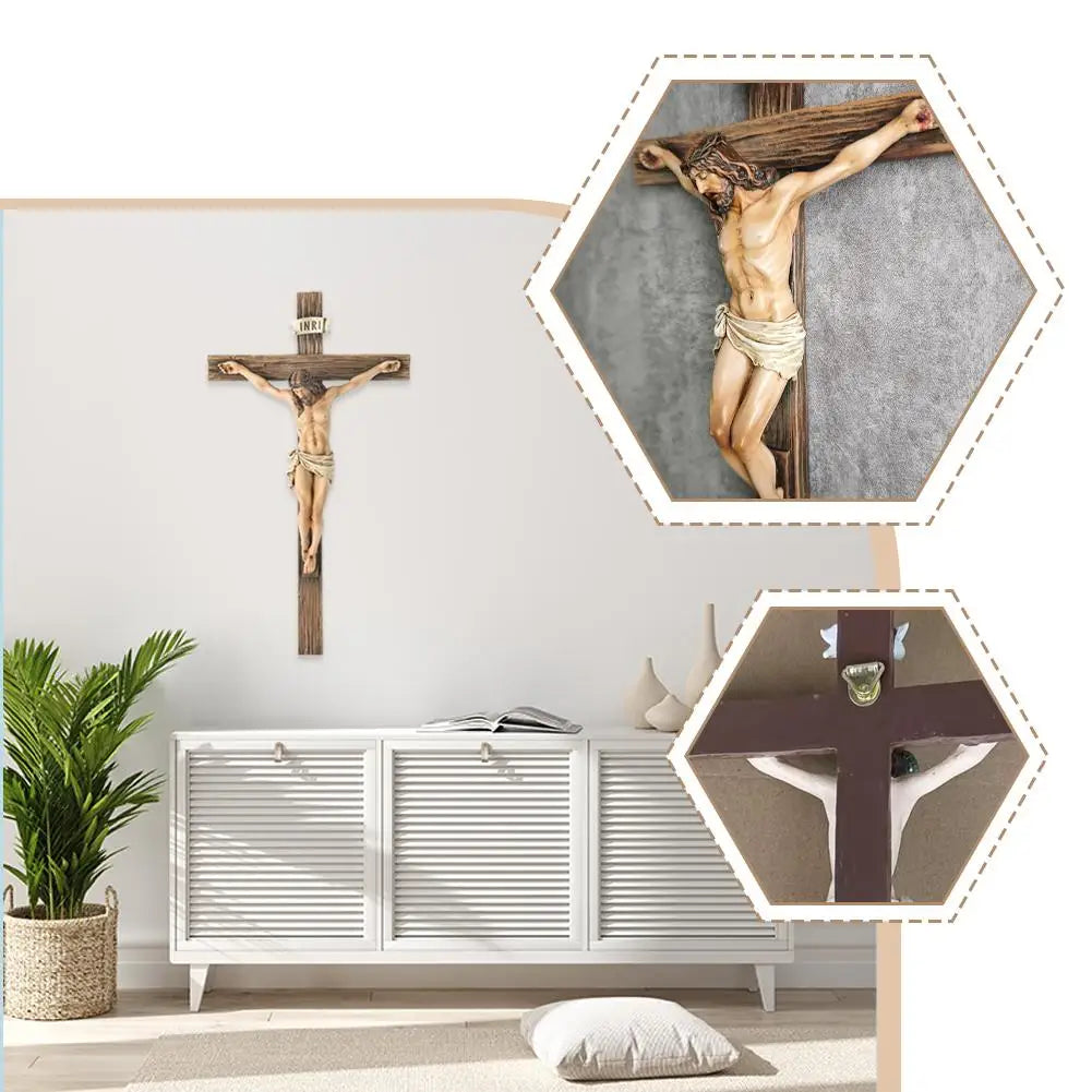 Easter Cross Resin Figurine Decoration Home Office Desktop Decoration Religious Holiday Ornament Gift For Christian Decoration