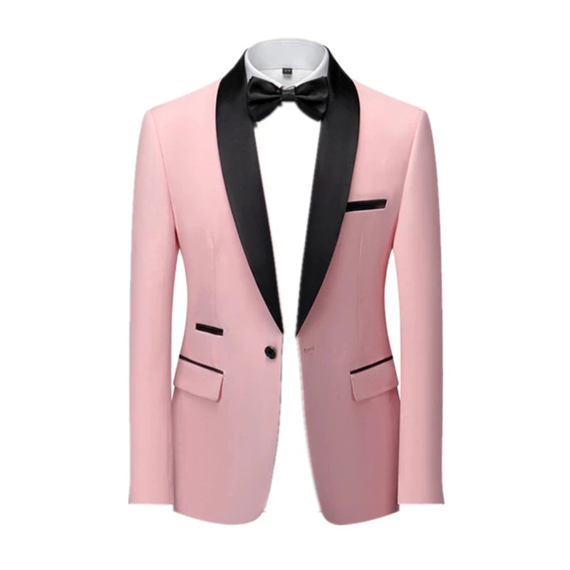 2026 Men's Skinny Terno Masculino, Formal Slim Fit Tuxedo Prom Suit / Male Groom Wedding Blazers High Quality Dress Jacket Coat