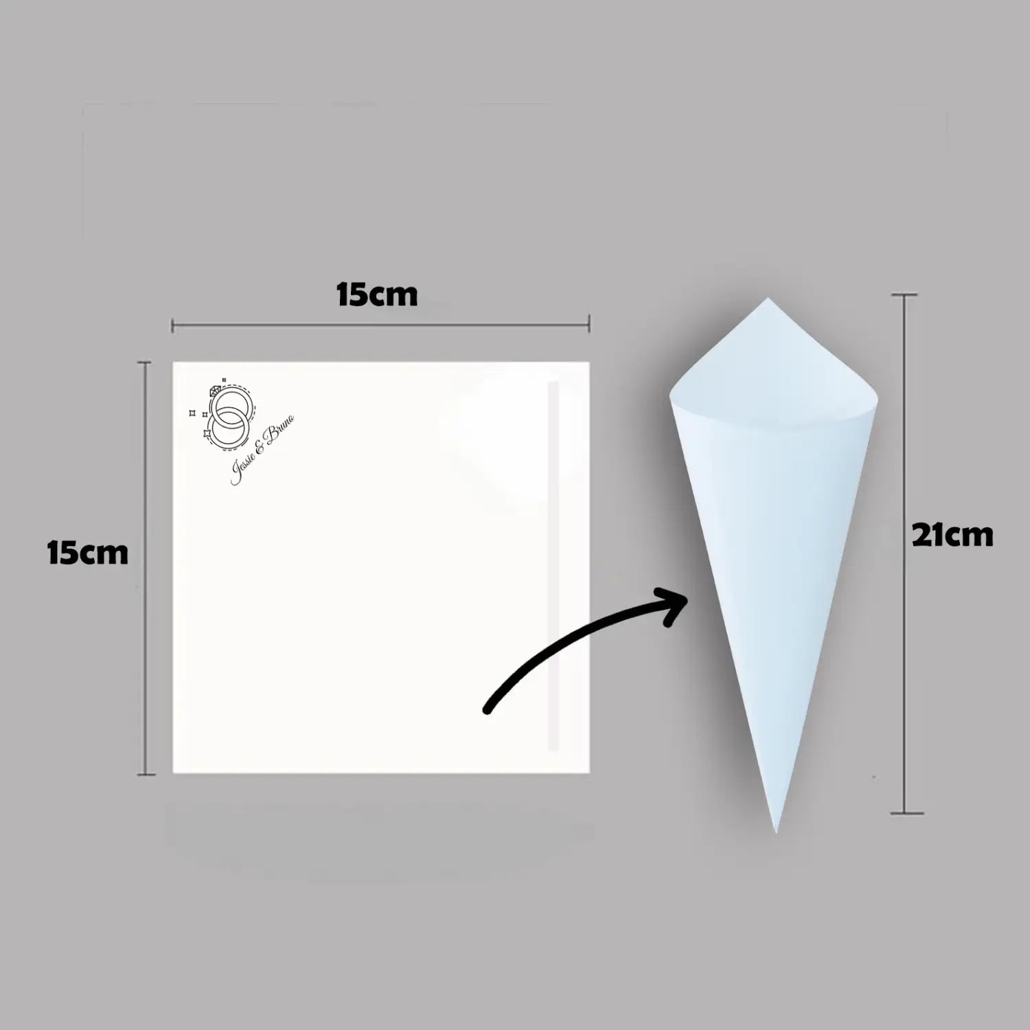 Weiße Papiertüte, 21 cm hoch, für personalisierte Hochzeits- Konfetti-Tüten, Packung mit 30 Stück, gefertigt aus dauerhaftem Papiermaterial