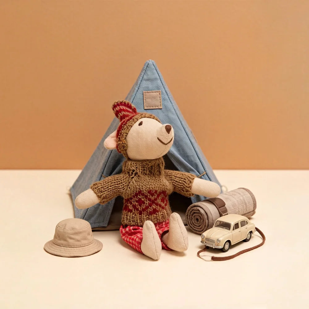 1PCS Plush Mouse Doll Toy Soft Stuffed Animal Friend for Kids Holiday Birthday Gift Room Decor Pretend Play