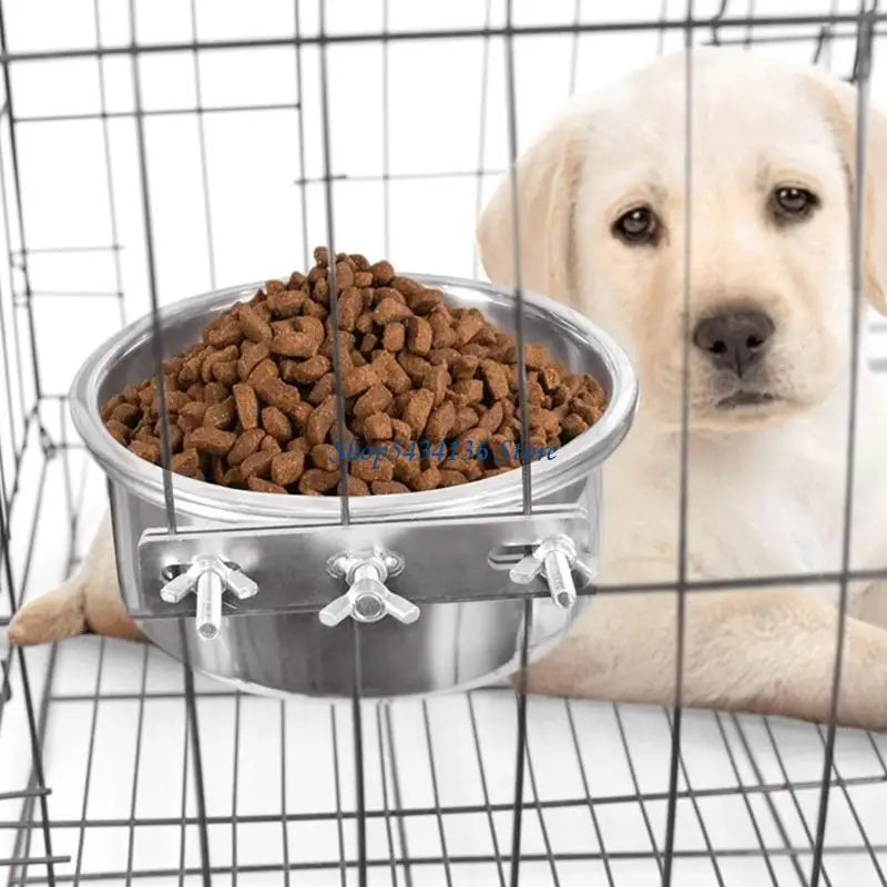 H7ED Cats Feeder Water Dispenser for Small Large Dog Pets Easy to Install Feeder Bowl Pet Rabbit Dog Cats