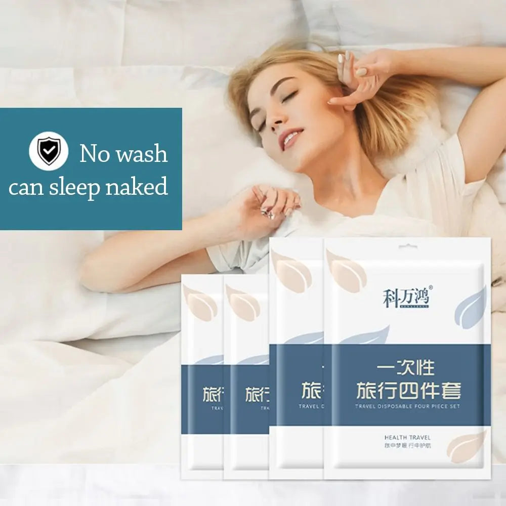 3 / 4-Piece Disposable Bed Sheet Non-Woven Bedding Set Duvet Cover Pillowcase Thickened Dirty Proof Isolation Sheets Travel