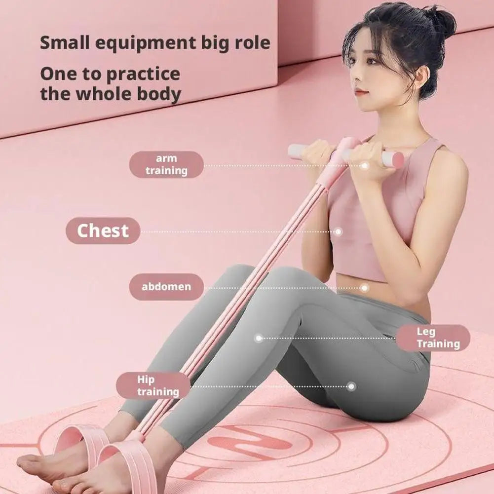 6 Tubes Pedal Resistance Band Elastic Pull Rope Sit Up Expander Fitness Equipment For Abdomen Waist Leg Arm Yoga Home Gym
