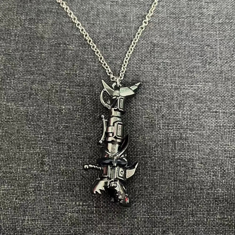 Anime Cannon Keychain Jinx Cannon Keychain Game Lol Runaway Loli Metal Key Chain for Car Key Pendant Necklace Arcane Jewelry