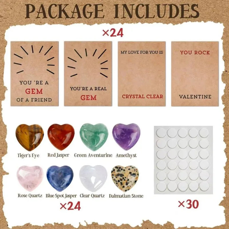 Valentine's Day Cards 24 Pack with Love Hearts,Classroom Exchange Cards for Kids,Romantic Love Notes,Cute Gift for School Party,