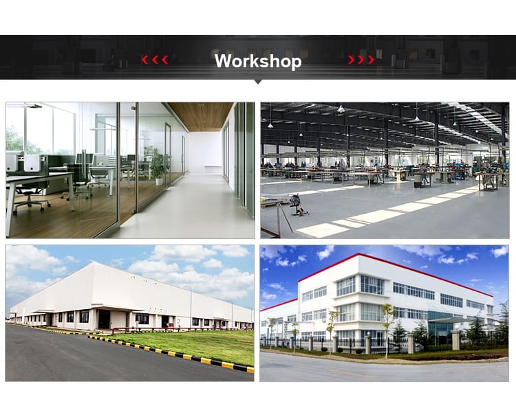 The image shows a collage of industrial and office facilities associated with a commercial 2-tier dumbbell rack highlighting its use in professional gym environments.