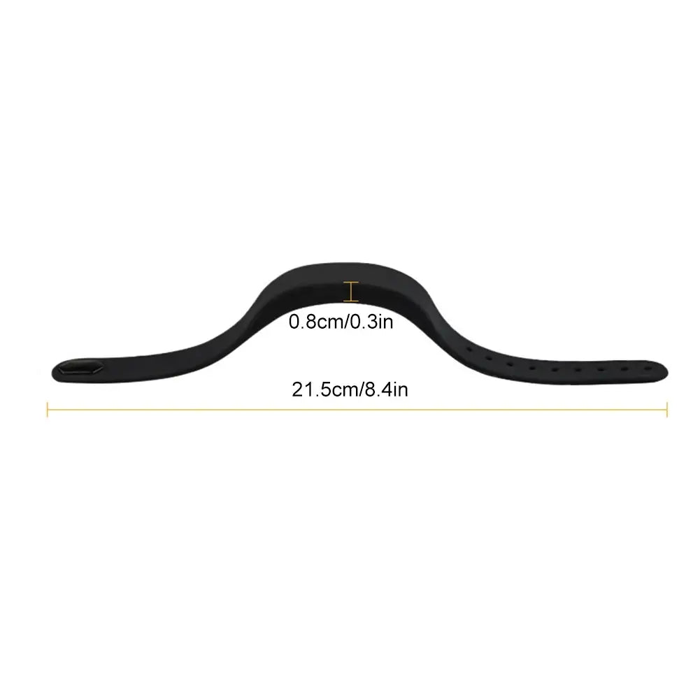 Black silicone wristband of kids led digital fitness tracker watch with a curved ergonomic design and adjustable sizing holes.