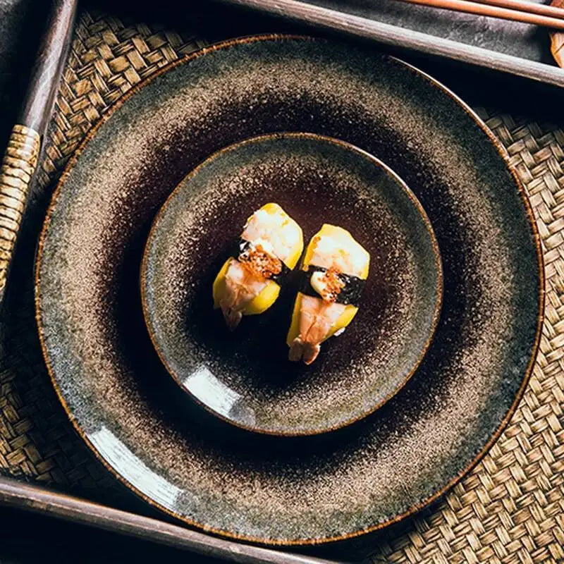 Japanese Ceramic Serving Dinner Plate Western Steak Dishes Trays Tableware Breakfast Dinnerware