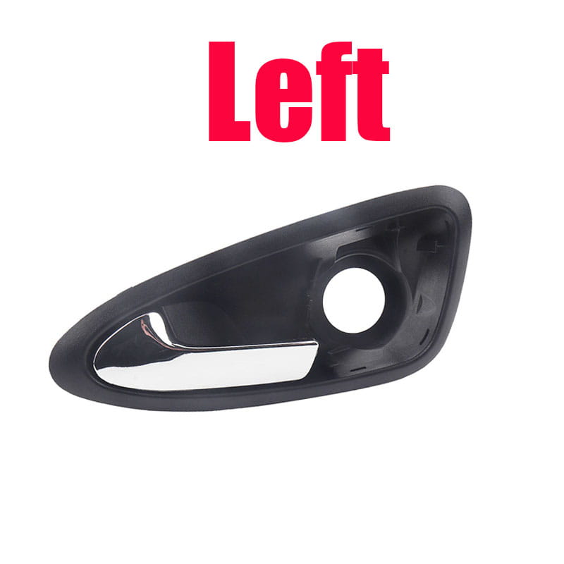 Seat Ibiza front inner door handle set 2009 2012 featuring a black plastic door handle with a chrome finished pull grip.