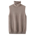 Women Merino Wool Sleeveless Pullovers Turtleneck Sweater Waistcoat Wool Knitwear Spring Autumn Winter Fashion Vest Tops